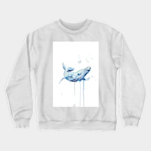 watercolor whale Crewneck Sweatshirt